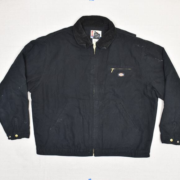 Dickies Other - Dickies Men Detroit Bomber Jacket Cotton Black Sz 2XL Blanket Lined Work Stained